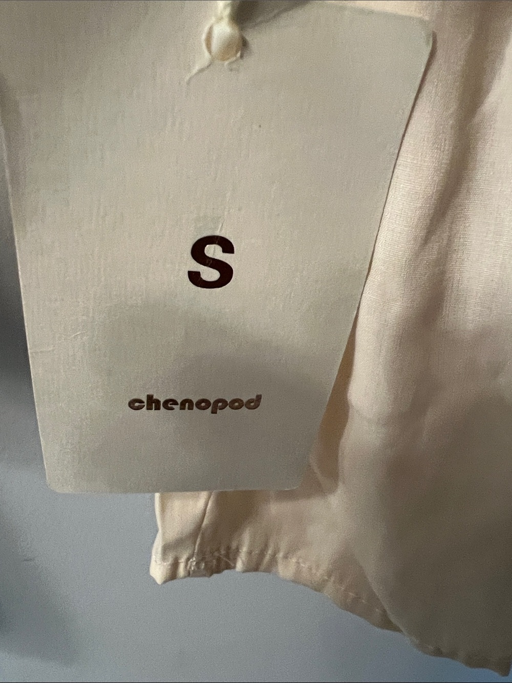 Cream Peasant Blouse with Puff Sleeves - Picture 3 of 5